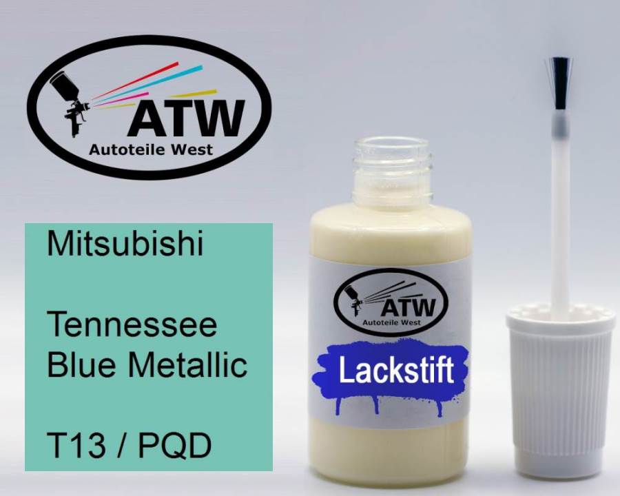 Mitsubishi, Tennessee Blue Metallic, T13 / PQD: 20ml Lackstift, von ATW Autoteile West.